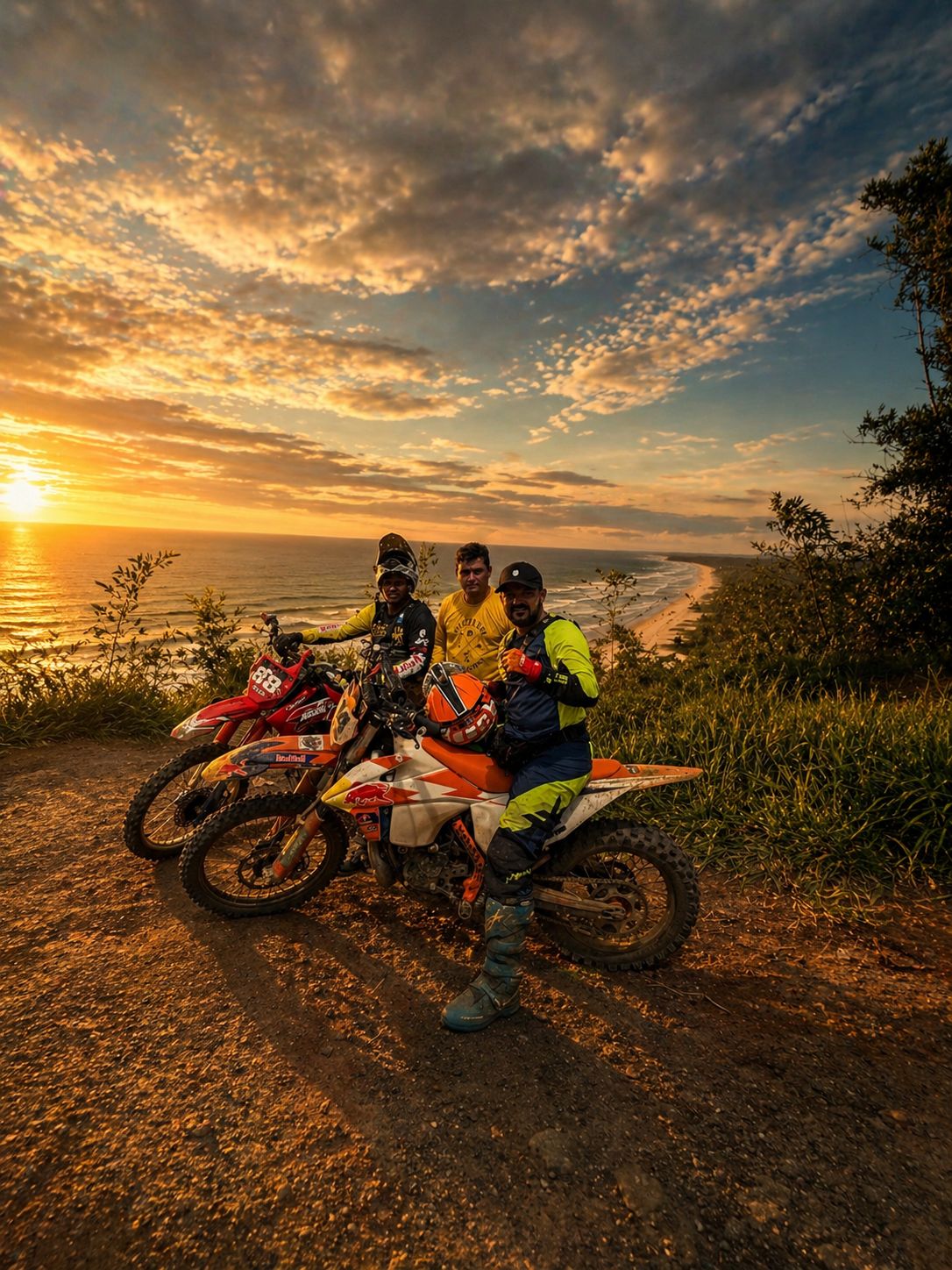 Pilotos no pôr do sol