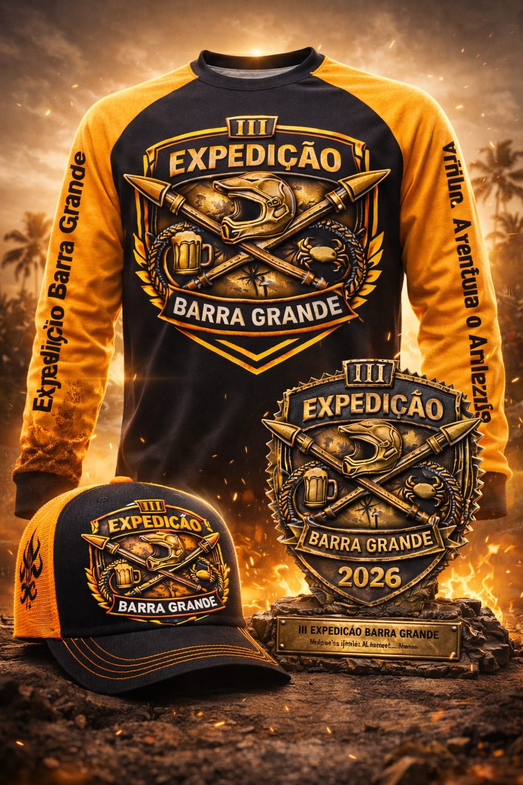 Kit da Expedição - Camisa, Boné e Troféu