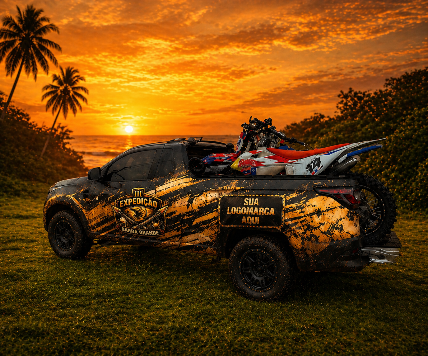 Exemplo de plotagem do veículo - Patrocínio Diamante